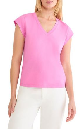 Nic+Zoe Cap Sleeve V-Neck Cotton Top in Crocus at Nordstrom, Size Xx-Large