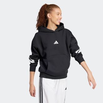 adidas Kapuzensweatshirt ADIDAS SPORTSWEAR W FI 3S OH HD, Damen, Gr. XXL, schwarz, Obermaterial: 67% Polyester, 33% Baumwolle, normal, Rundhals, Sweatshirts 
