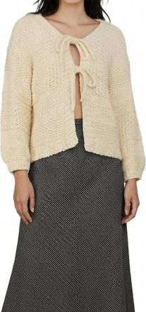 Sadie & Sage Tie Front Knit Cardigan In Ivory