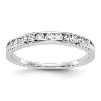 Diamond2Deal 14K White Gold 11-Stone 1/3 Ct Round Diamond Channel Band Ring