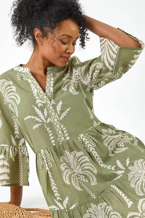 Roman Tropical Tiered Dress