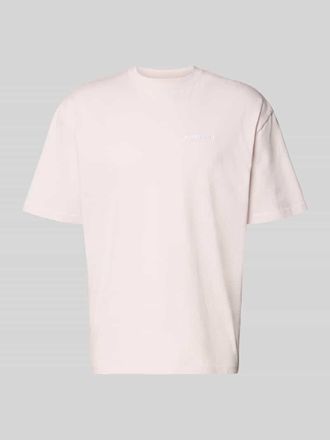 Pegador Oversized T-Shirt mit Label-Stitching in Flieder, Gr&ouml;&szlig;e XXL