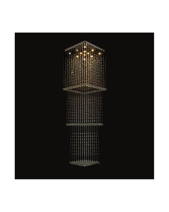 Bethel International 12-Light 28In Flushed Chandelier With Hanging Crystal Beads & Balls