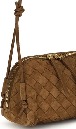 Bottega Veneta Womens Shoulder Bag Mini Loop Amber Gold Calf Leather Make Up