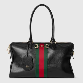 Gucci Borsetto Large Boston Bag, Black, Leather