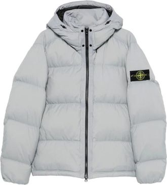 Stone Island Quilted Hooded Jacket - male - Stone Island - Winter Jackets - Gray - 2XL - Jackets
