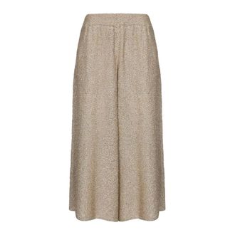 Brunello Cucinelli Linen and Cashmere Trousers - female - Brunello Cucinelli - Wide Trousers - Beige - XS - Trousers