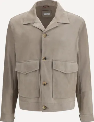 Brunello Cucinelli Giacca in pelle scamosciata Man XXL