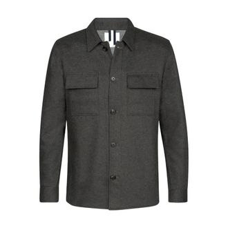 Profuomo Jassen, Heren, Bruin, L, Katoen, Gebreid Bruin Overshirt