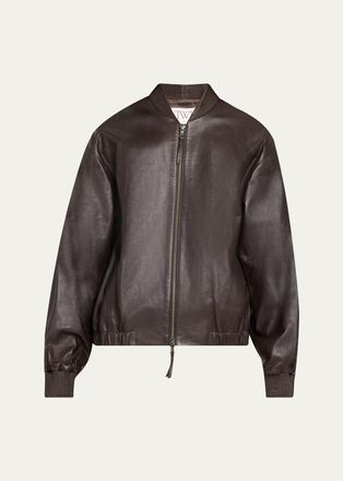 TWP Bubble-Hem Leather Bomber Jacket