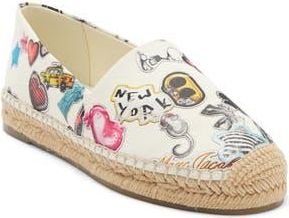 Marc Jacobs The Sticker Print Espadrille Flat in White Multi at Nordstrom Rack, Size 10Us / 40Eu