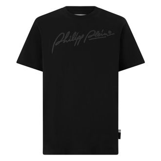Philipp Plein T-Shirt Girocollo SS Signature - - Tops - Uomo - Nero - 3XL