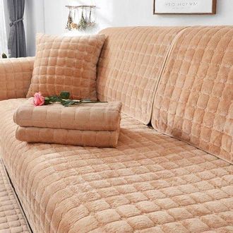 OEM Funda De Terciopelo Para Sof&aacute; - Protector De Muebles Para Sof&aacute; - Protege Tu Sof&aacute; - Base Antideslizante - 90x120cm - Camel
