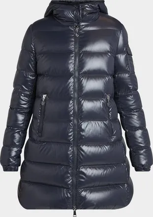 Moncler Courcelles Long Hooded Down Puffer Coat