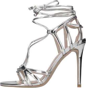 Pinko Pinko Sandalen - Dames - Sandalen met hakken - Grijs - 37 EU - Leer - Schoenen