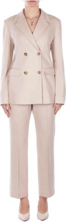 Max Mara Kostuums, Dames, Beige, XS, Polyester, Broek