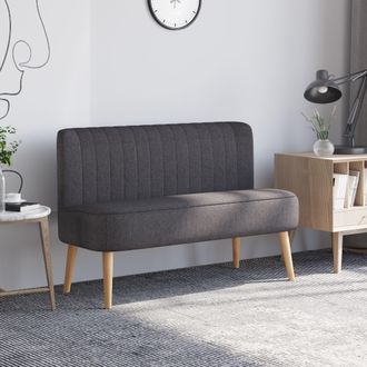 HOMCOM Modern Double Seat Sofa Compact Loveseat Couch Padded Velvet Wood Legs in Dark Grey