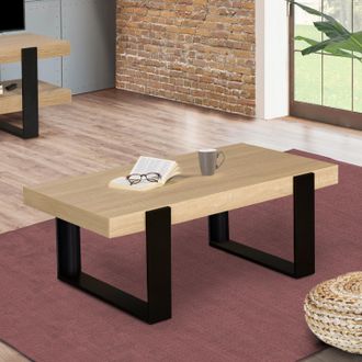 IDMarket Idmarket - Mesa De Centro Phoenix De Madera Y Negro