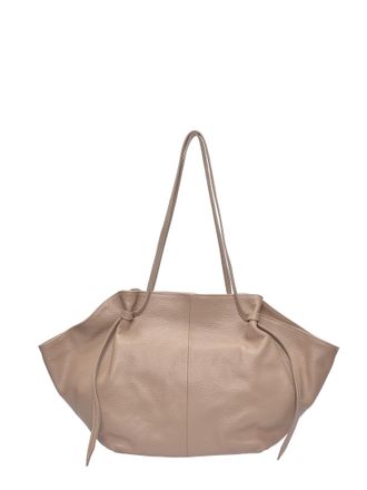 Roberta M Beige Rundleer Tas