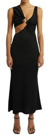 CHRISTOPHER ESBER Black Serpentine Embellished Midi Dress Size XS
