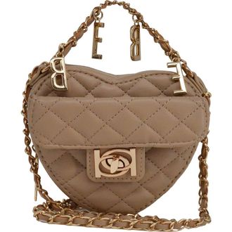 Bebe Solana Quilted Heart Crossbody Bag in Beige at Nordstrom Rack