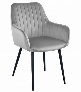OEM Silla Solden - Terciopelo Gris Plateado / Patas Negras X 1