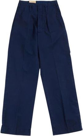Fortela Double Pleat Cotton Trousers in Blue at Nordstrom, Size 36 32 Eu