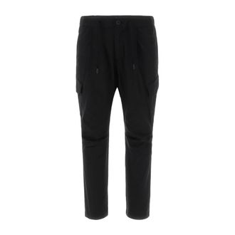 Herno Slim-fit Trousers, male, Black, Size: L Nylon Dive Cargo Pants