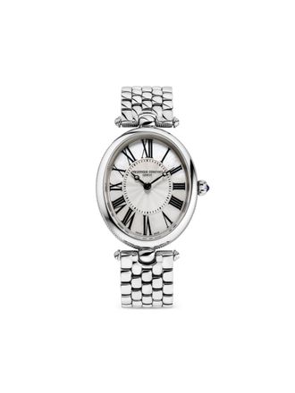 Frederique Constant Classics Art D&eacute;co Oval 30mm - women - stainless steel/Sapphire Crystal/Mother of Pearl - OS - White