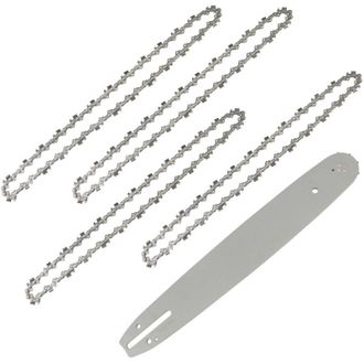 OEM Barra Gu&iacute;a De 35 Cm Con 4 Cadenas De Motosierra, 52 Eslabones De Arrastre, Paso De 3/8, Calibre De 0,05 (1,3 Mm)