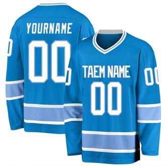 Generic Hockey Jersey Custom Ice Hockey for Mens Personalized Name Number Logo Hockey Practice Jersey for Hockey Fans Youth StyleG Blue