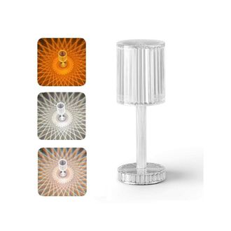 Trade Shop Trade Shop Traesio - Trade Shop - Lampada Cristall Touch Of Tavolo To Ricaricabile Usb Light Dimmerabile