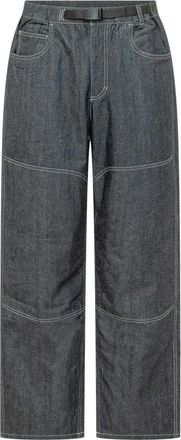 Gramicci Japanese Chambray Double Knee Pant - Heren - Straight fit broeken - Blauw - S - Katoen - Broeken