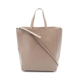 Celine Pre-owned Tote Bags, female, Beige, Size: ONE SIZE Pre-owned Vertical Small Cabas Leather Tote Bag
