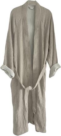 Anaya with Love Crinkled Cotton Cuddle Robe in Olive Green at Nordstrom