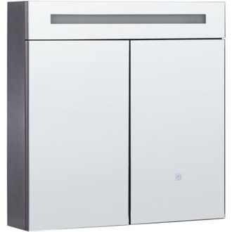 Beliani Beliani - Armadio moderno minimalista con specchio a parete e led 60 x 60 cm Armadio nero Jaramillo