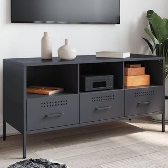 Berkfield Home TV Cabinet Anthracite 100.5x39x50.5 cm Steel in Charcoal