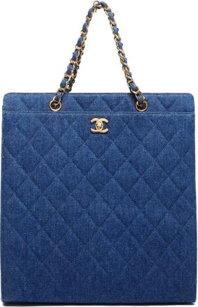 Chanel Borsa tote denim trapuntata 1999-2000 - Blu