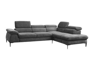 Vente-Unique Sof&aacute; cama rinconera de tela antracita SEPINA de PASCAL MORABITO - &Aacute;ngulo derecho