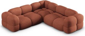 Cosmopolitan Design Sof&aacute; esquinero sim&eacute;trico 4 plazas tejido estructural coral