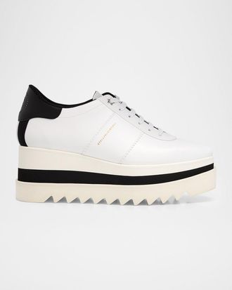 Stella McCartney 80mm Sneak-Elyse Two-Tone Platform Sneakers