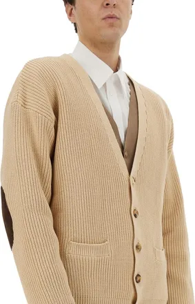 Moschino Organic Cotton Blend Cardigan - Beige