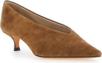 Le Monde Beryl Womens Kitten Heel Mules Brown Leather Lamb