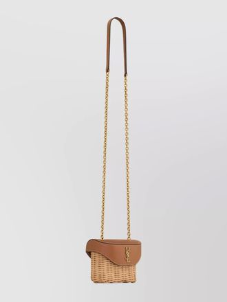 Saint Laurent micro wicker and leather crossbody bag