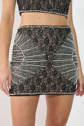 NASTY GAL Embellished Sequin Mini Skirt in Black at Nordstrom, Size 10
