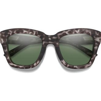 Smith Sway 52mm ChromaPop Polarized Square Sunglasses in Gray Tortoise /Gray Green at Nordstrom
