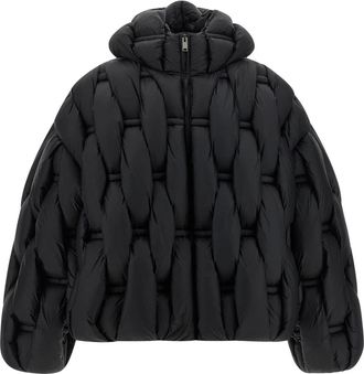RAXXY Braided 3D Down Jacket - Heren - Gewatteerde jassen - Zwart - S - Nylon - Jassen