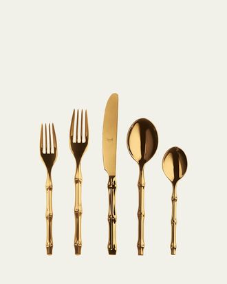 Mepra Bali Gold Mirror 5-Piece Flatware Place Setting