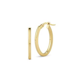 Roberto Coin Yellow Gold Petite Oval Hoop Earrings - 556028AYER00