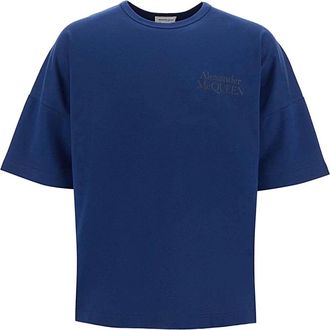 Alexander McQueen Hombre, Camisetas, Azul, Talla: L